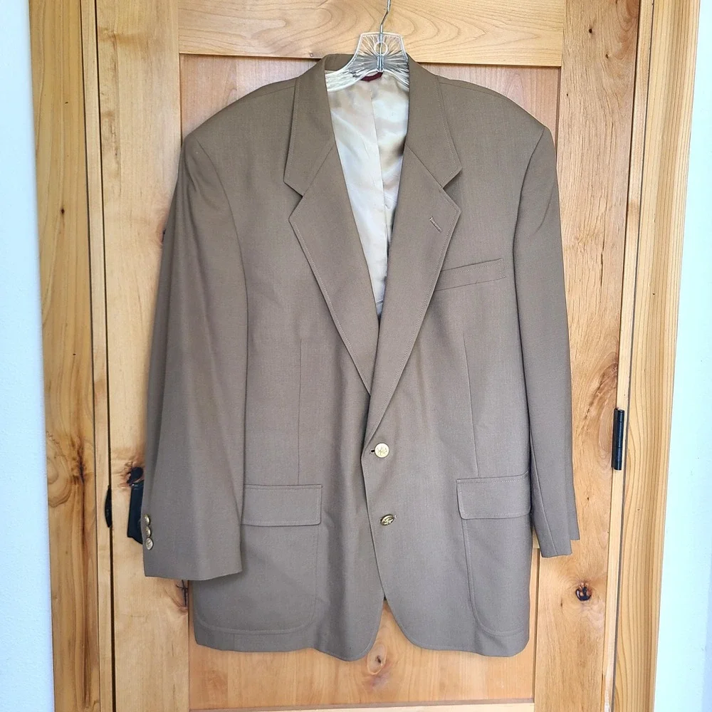 Hart Schaffner Marx Jack Nicklaus Sz 46R‎ Tan Blazer Classic Preppy Heritage